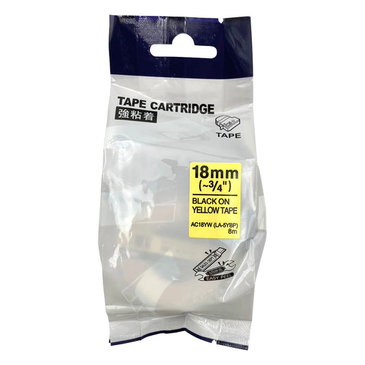 Tape Cartridge Yellow 18mm AC18YW 1 Pack