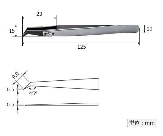 섬유 칩 족집게 125mm 246CFR 1개