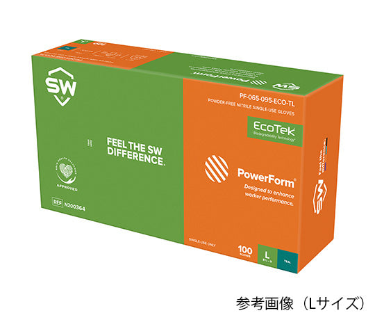 環境にやさしい緑のニトリル手袋　POWERFORM　S6　L　100枚入　N200364 1箱(100枚入)