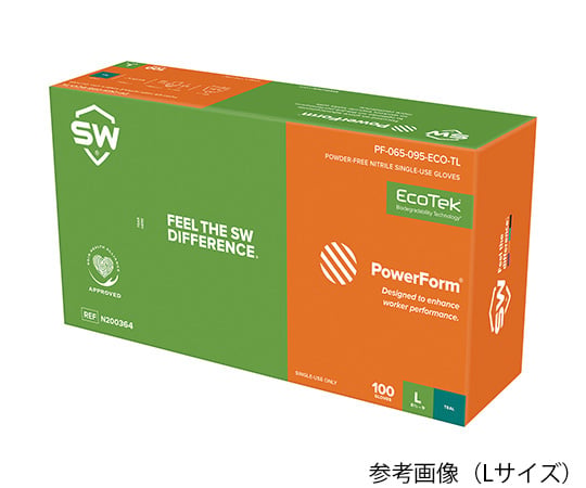 環境にやさしい緑のニトリル手袋　POWERFORM　S6　S　100枚入　N200362 1箱(100枚入)