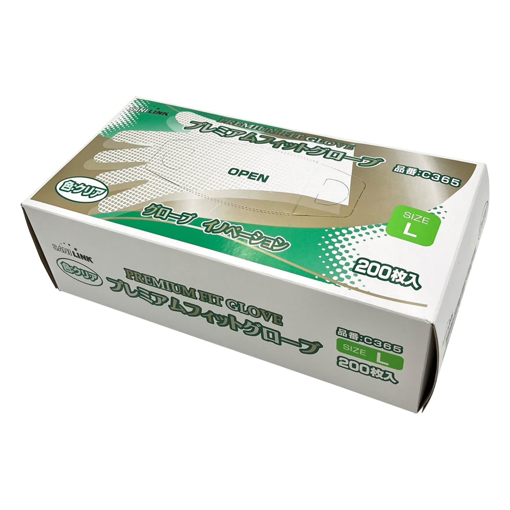 プレミアムフィットグローブ　クリア　L　200枚入　C365 1箱(200枚入)