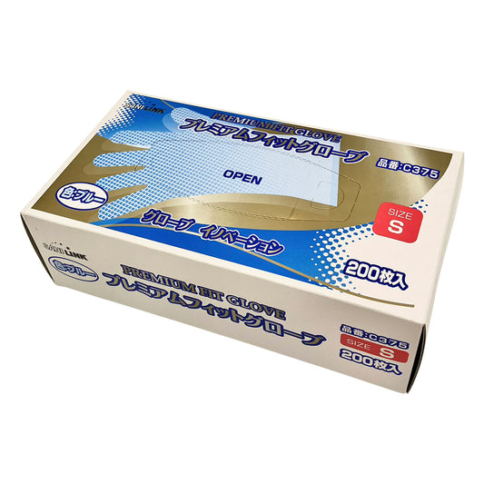 プレミアムフィットグローブ　ブルー　S　200枚入　C375 1箱(200枚入)
