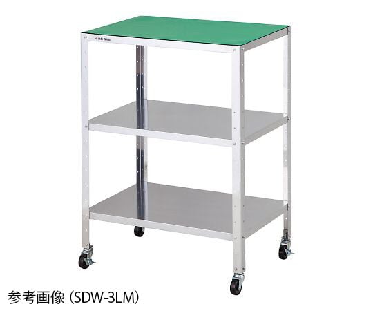 ステンレス製導電ワゴン　組立式　導電マット付　610×410×809mm　SDW-3LM 1台