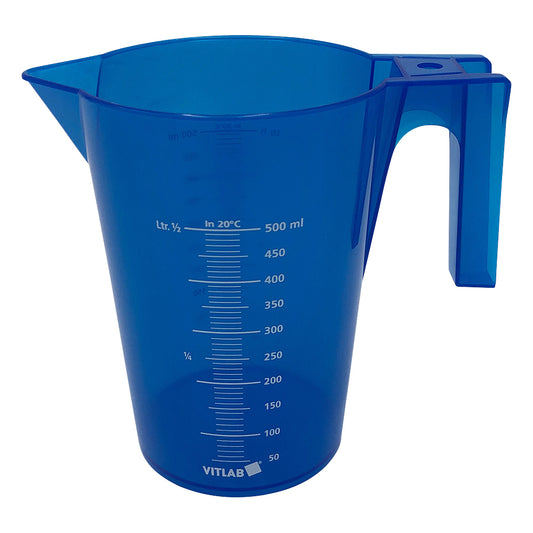 Colorful beaker with handle (stackable type) 500mL Blue 481942 1 piece
