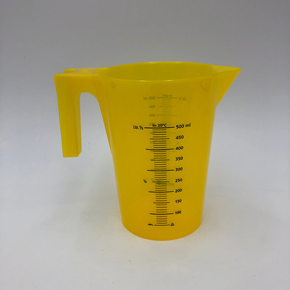 カラフル手付ビーカー（積み重ねタイプ）　500mL　黄　481943 1個