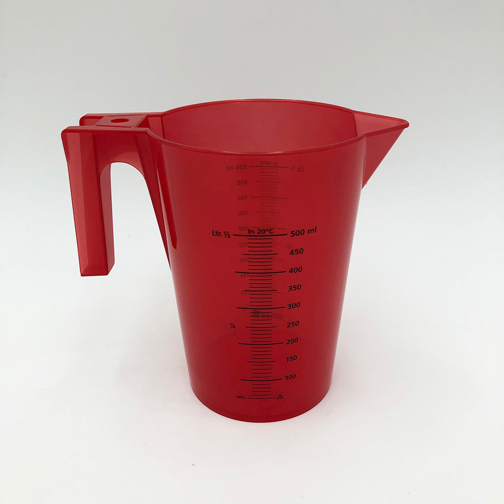 カラフル手付ビーカー（積み重ねタイプ）　500mL　赤　481944 1個