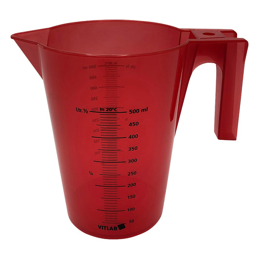 Colorful beaker with handle (stackable type) 500mL red 481944 1 piece