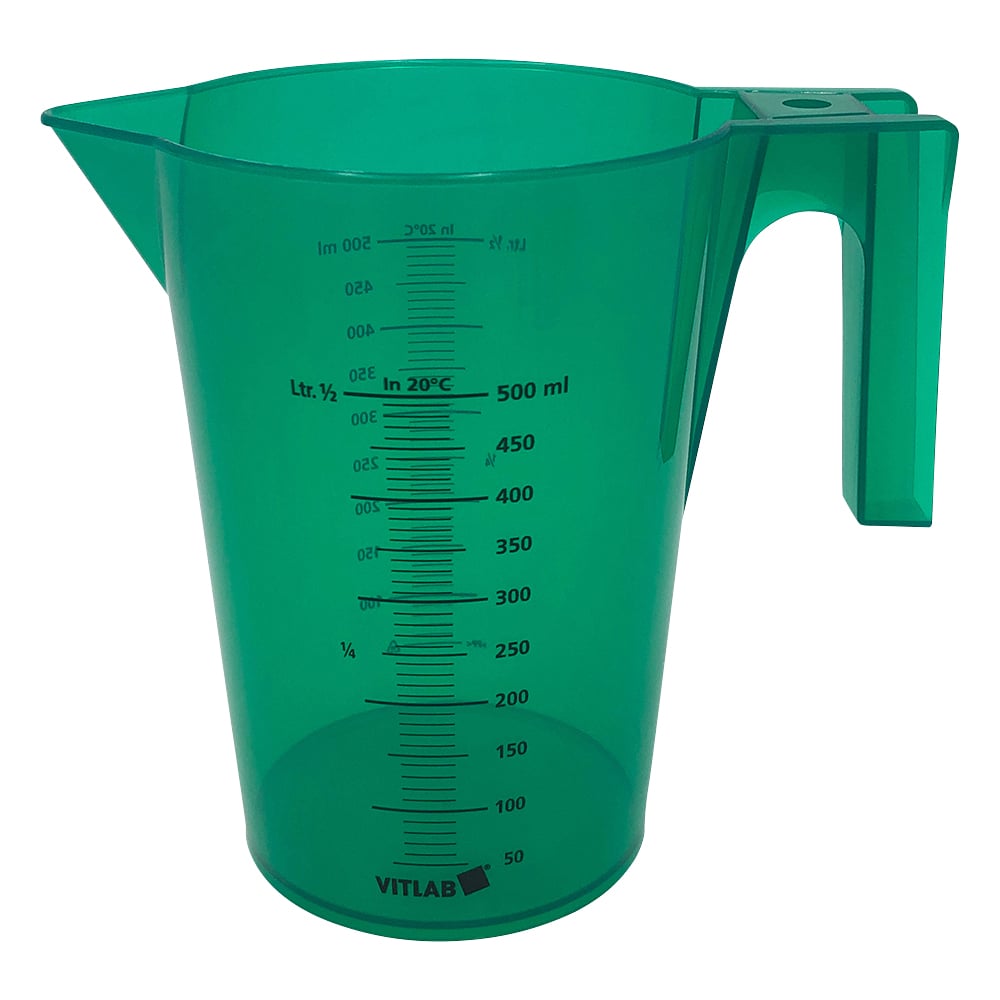 カラフル手付ビーカー（積み重ねタイプ）　500mL　緑　481945 1個