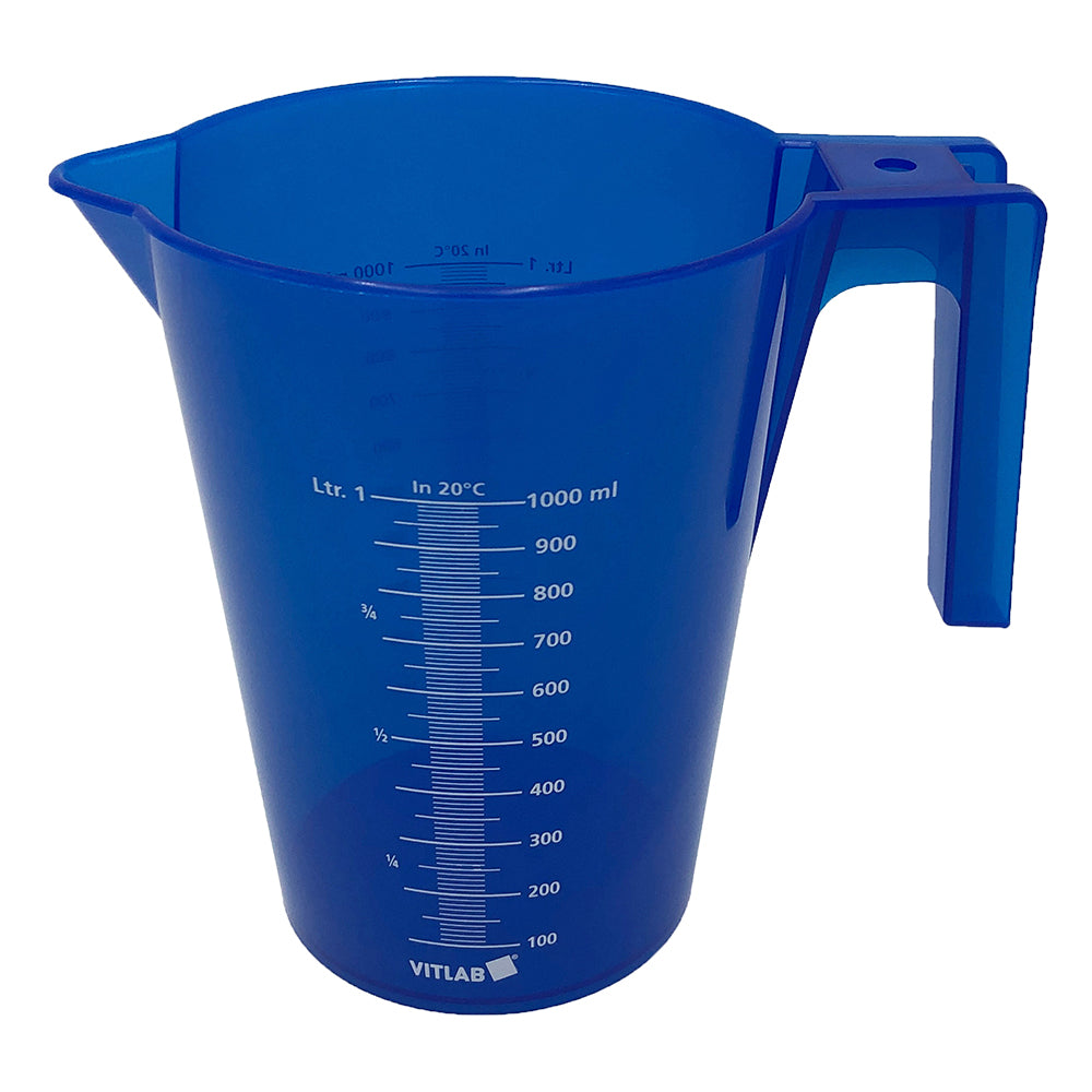 カラフル手付ビーカー（積み重ねタイプ）　1000mL　青　12個入　482942 1箱(12個入)