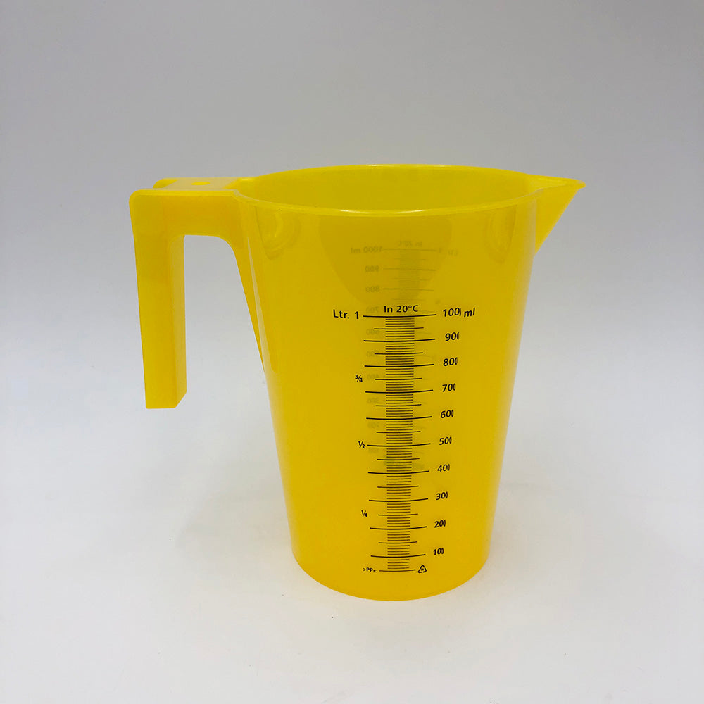 カラフル手付ビーカー（積み重ねタイプ）　1000mL　黄　12個入　482943 1箱(12個入)