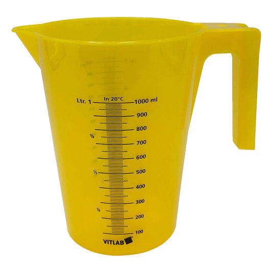 Colorful beaker with handle (stackable type) 1000mL yellow 12 pieces 482943 1 box (12 pieces)