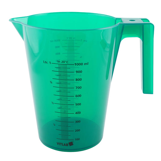 Colorful beaker with handle (stackable type) 1000mL green 12 pieces 482945 1 box (12 pieces)