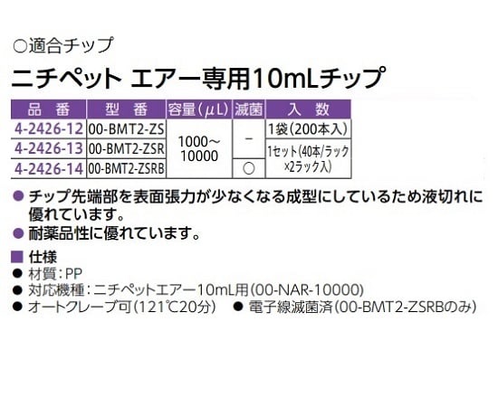 Nichipet Air (1000～10000uL)　00-NAR-10000 1本