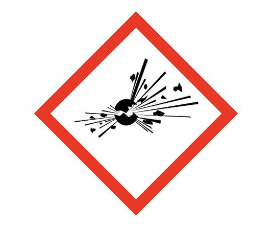 危険ラベル（英・仏・独3か国語表記）　GHS01　爆発物（危険）　250枚入　9105701 1巻(250枚入)