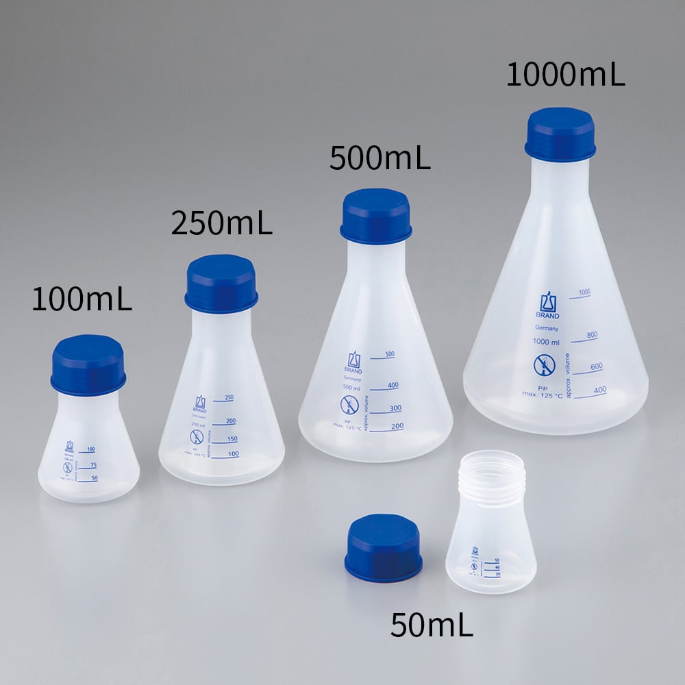 PP三角フラスコ（青目盛）100mL　93172 1個