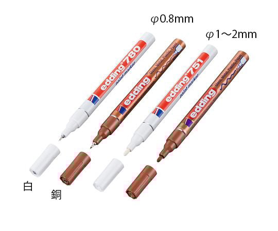 ペイントマーカー（耐熱・耐アセトン）　φ0.8mm　白　4-780049 1個