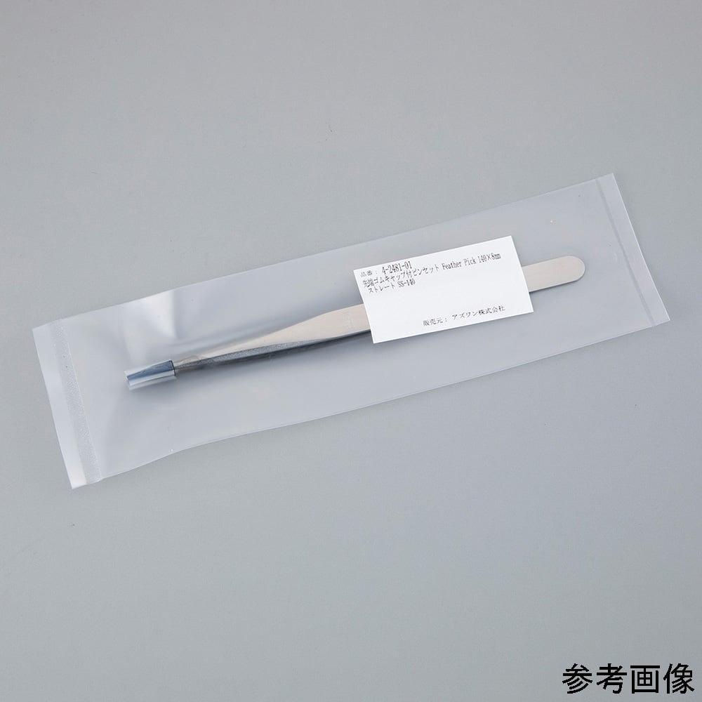 Tweezers with rubber tip, Feather Pick, SCC cleaned, 140 x 6.5 mm, straight, ST-140, 1 piece