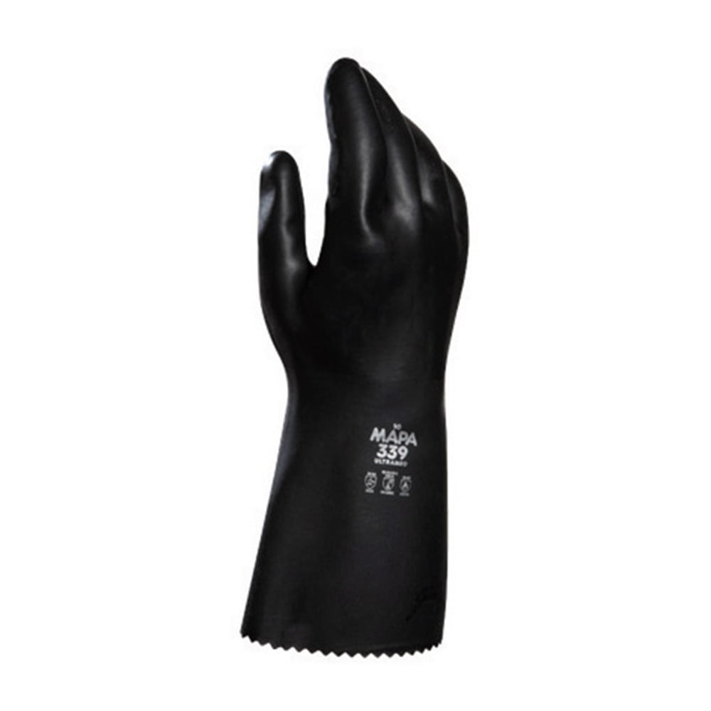 Chemical-resistant thick neoprene gloves UltraNeo Black M 339 1 pair