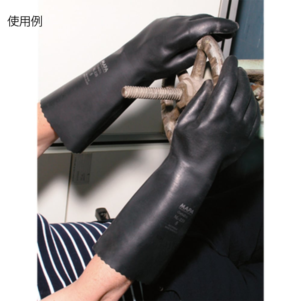 耐薬厚手ネオプレン手袋 UltraNeo ブラック L　339 1双