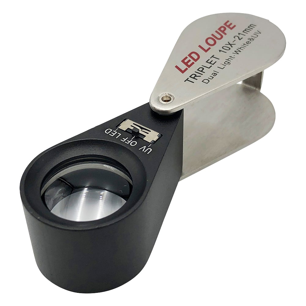 LEDライト付繰り出しルーペ　10×　白色LED/UV　LED　MG7802-10 1個