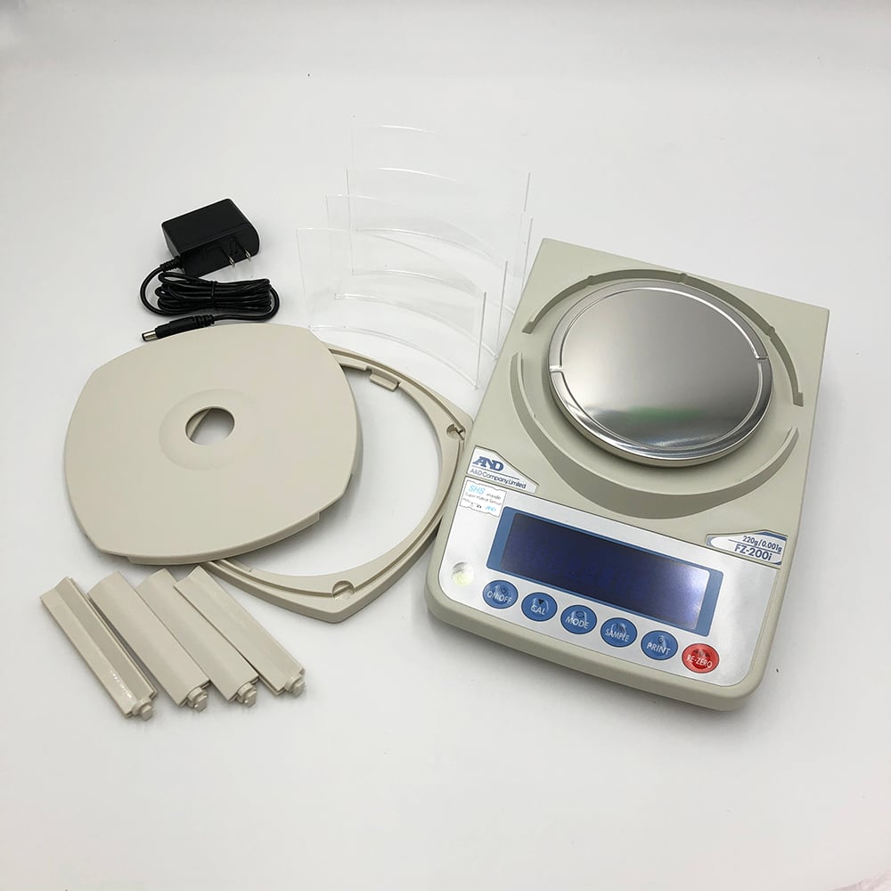 校正用分銅内蔵型汎用電子天びん FZ-iシリーズ  ひょう量:220g 最小表示:0.001g  　FZ-200i 1台