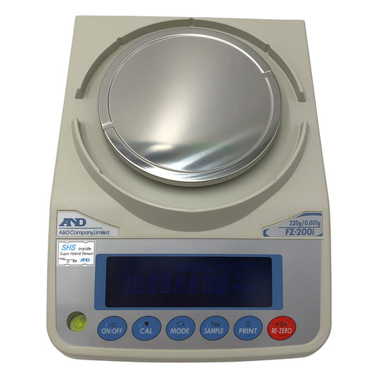 校正用分銅内蔵型汎用電子天びん FZ-iシリーズ  ひょう量:220g 最小表示:0.001g  　FZ-200i 1台