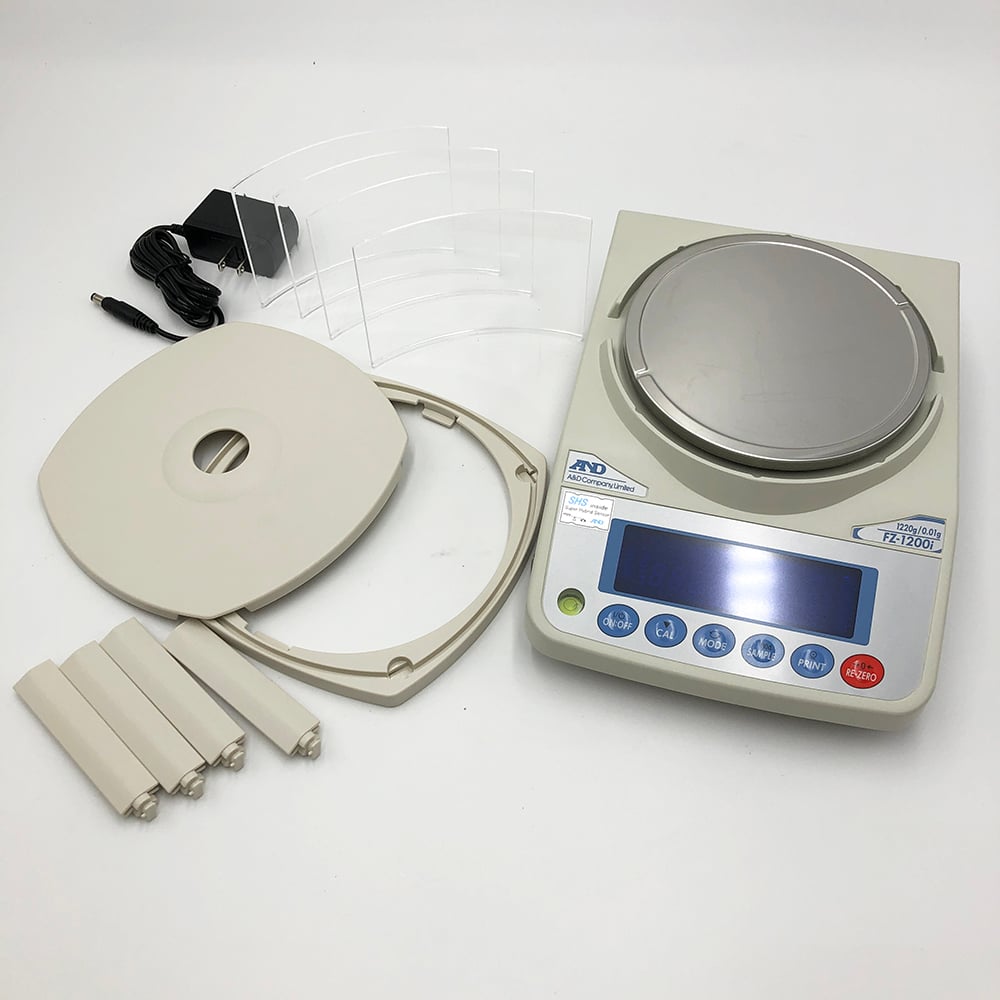 校正用分銅内蔵型汎用電子天びん FZ-iシリーズ  ひょう量:1220g 最小表示:0.01g  　FZ-1200i 1台
