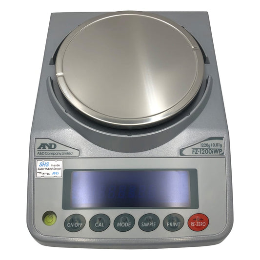 교정용 분동 내장형 방진·방수형 전자 저울 FZ-iWP 시리즈 중량:1220g 최소 표시:0.01g FZ-1200iWP 1대