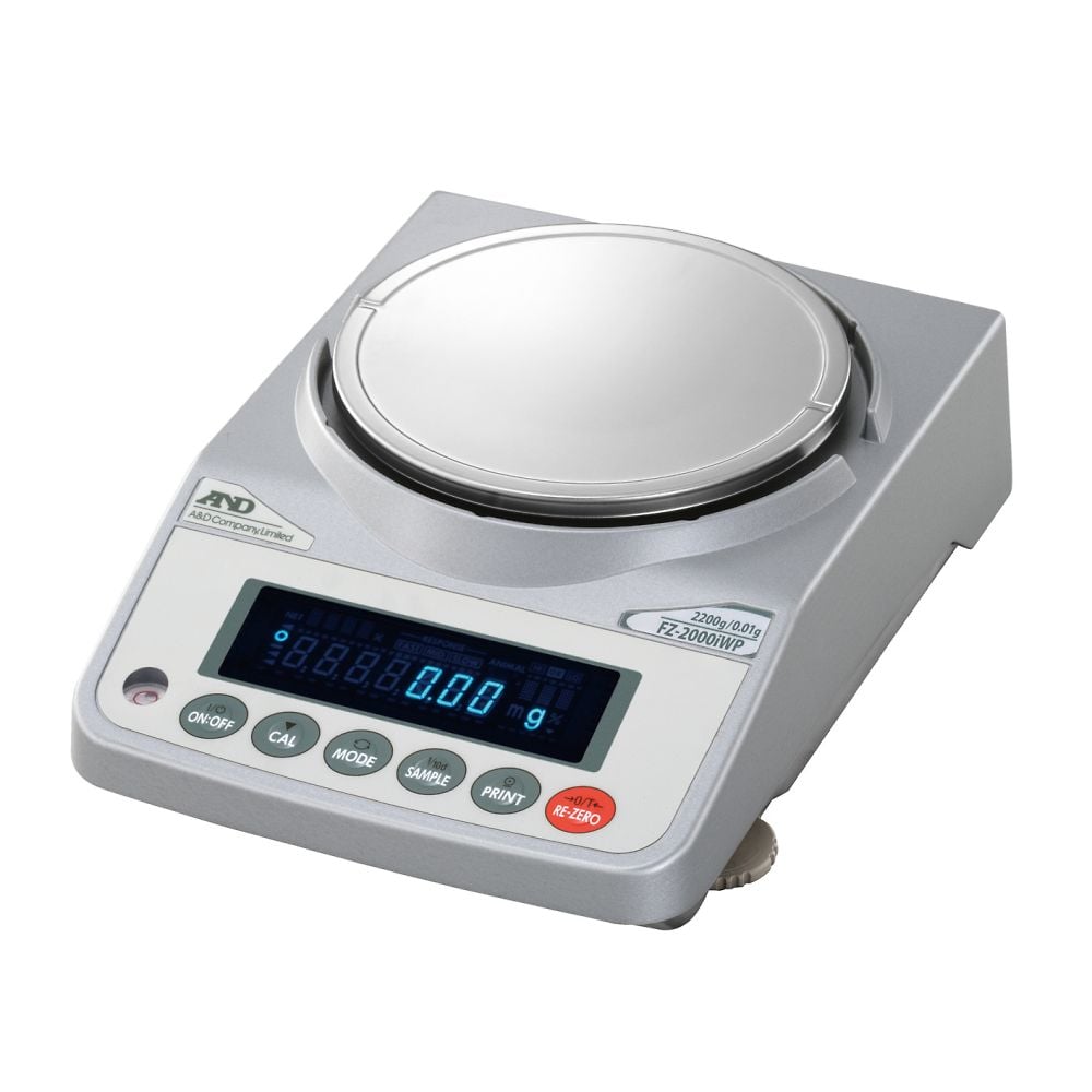 校正用分銅内蔵型防塵・防水型電子天びん FZ-iWPシリーズ  ひょう量:2200g 最小表示:0.01g  　FZ-2000iWP 1台