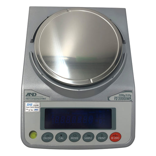 교정용 분동 내장형 방진·방수형 전자 저울 FZ-iWP 시리즈 중량:2200g 최소 표시:0.01g FZ-2000iWP 1대