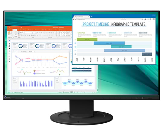컬러 액정 모니터 23.8형 블랙 EV2460-BK 1개
