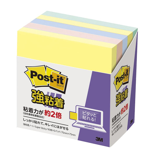 Post-it® Super Adhesive Note 75 x 75 mm 1 pack (90 sheets x 5 pieces) 654-5SSAP 1 pack (90 sheets x 5 pieces)