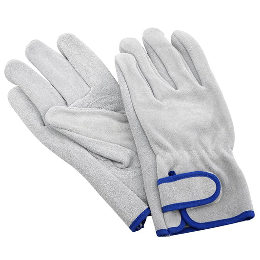 Cowhide leather gloves with hook and loop fasteners on wrists V-719.14 1 pair