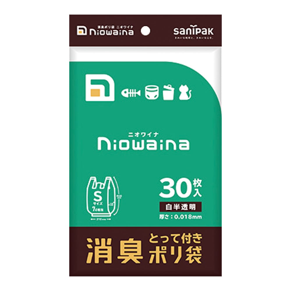 니오와이나(소취 기능부 쓰레기봉투) 7L・손잡이부착・마치부착 30장입 SY17