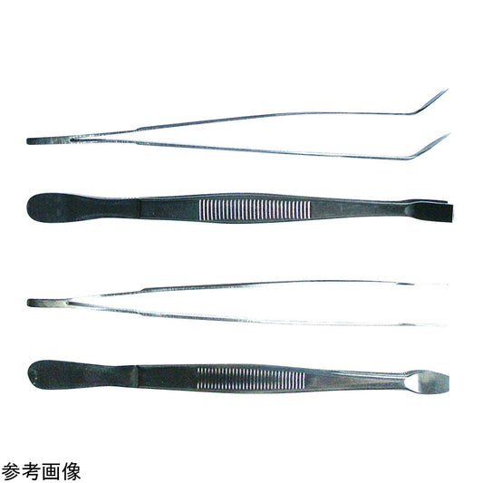 SUS304フラットピンセット 直 145mm　9160393 1本