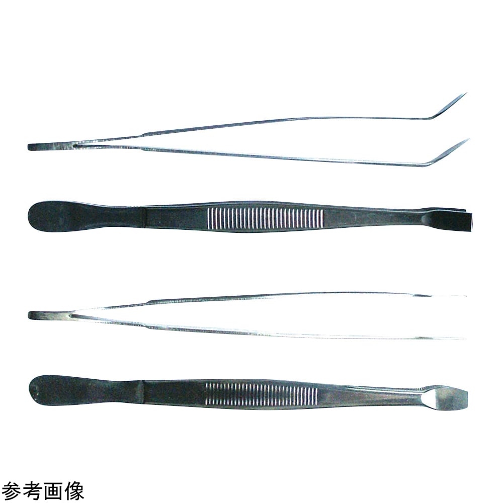 SUS304フラットピンセット 直 115mm　9160391 1本