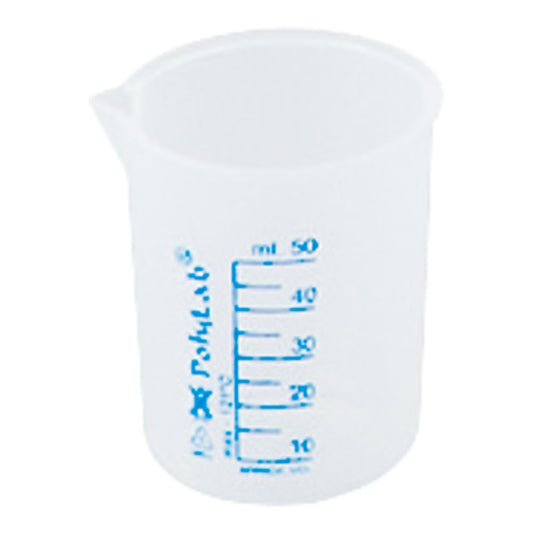 Plastic beaker (with blue graduations, made of PP) 50mL 11151 1pc