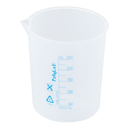Plastic beaker (with blue graduations, made of PP) 250mL 11153 1pc