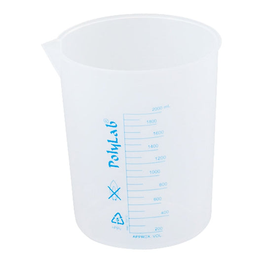 Plastic beaker (with blue graduations, made of PP) 2000mL 11156 1pc
