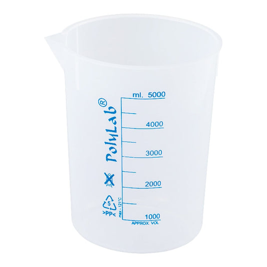 Plastic beaker (with blue graduations, made of PP) 5000mL 11157 1pc