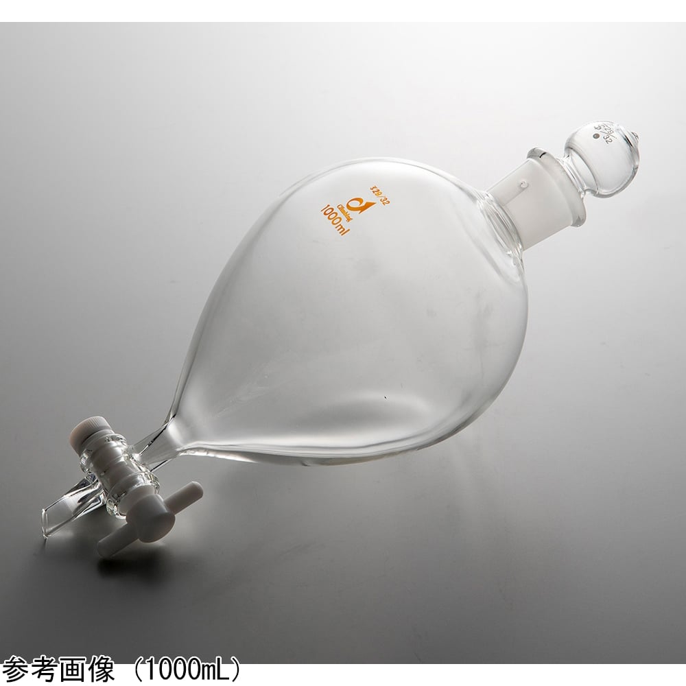 丸型分液ロート（短足タイプ）テフロンコック 2000mL　CL0531-07-10 1個