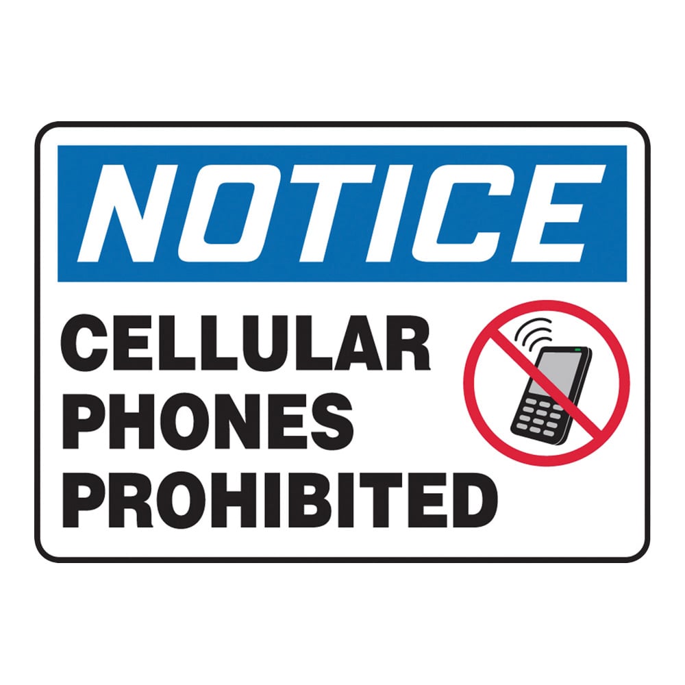 警告・注意喚起ラベル（英字）Cellular Phones Prohibited　MRFQ824VS 1枚