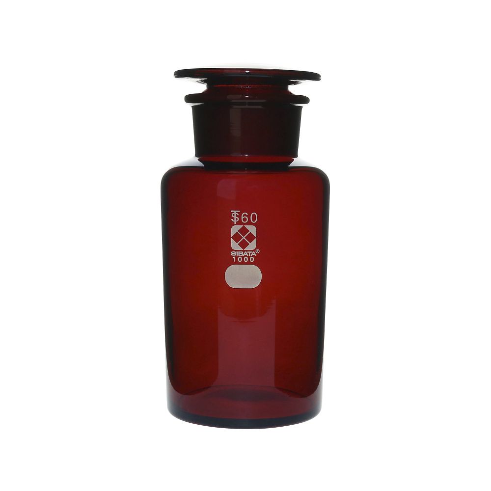 共通摺合わせ広口試薬瓶 茶褐色 1000mL 1本