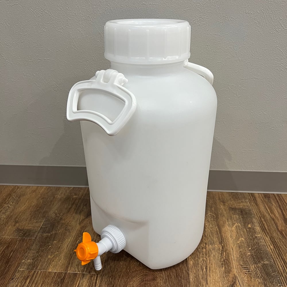 Handy bottle with stopcock, 10L, wide mouth, chemical-resistant cock, 1 piece