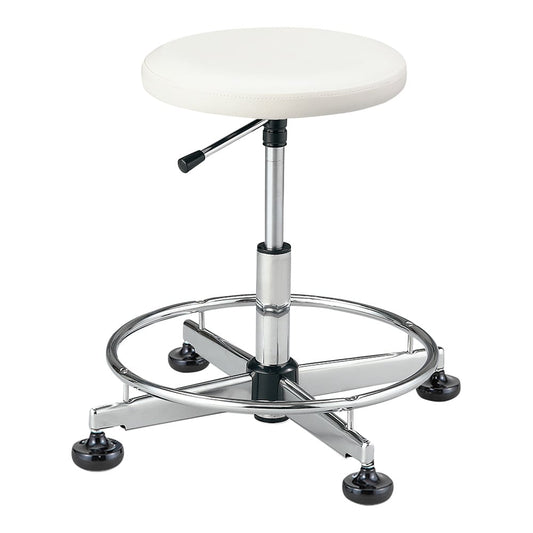 Cleanroom antistatic chair (fixed legs, Class 100 compliant) White with leg ring CR-84WT 1 pc