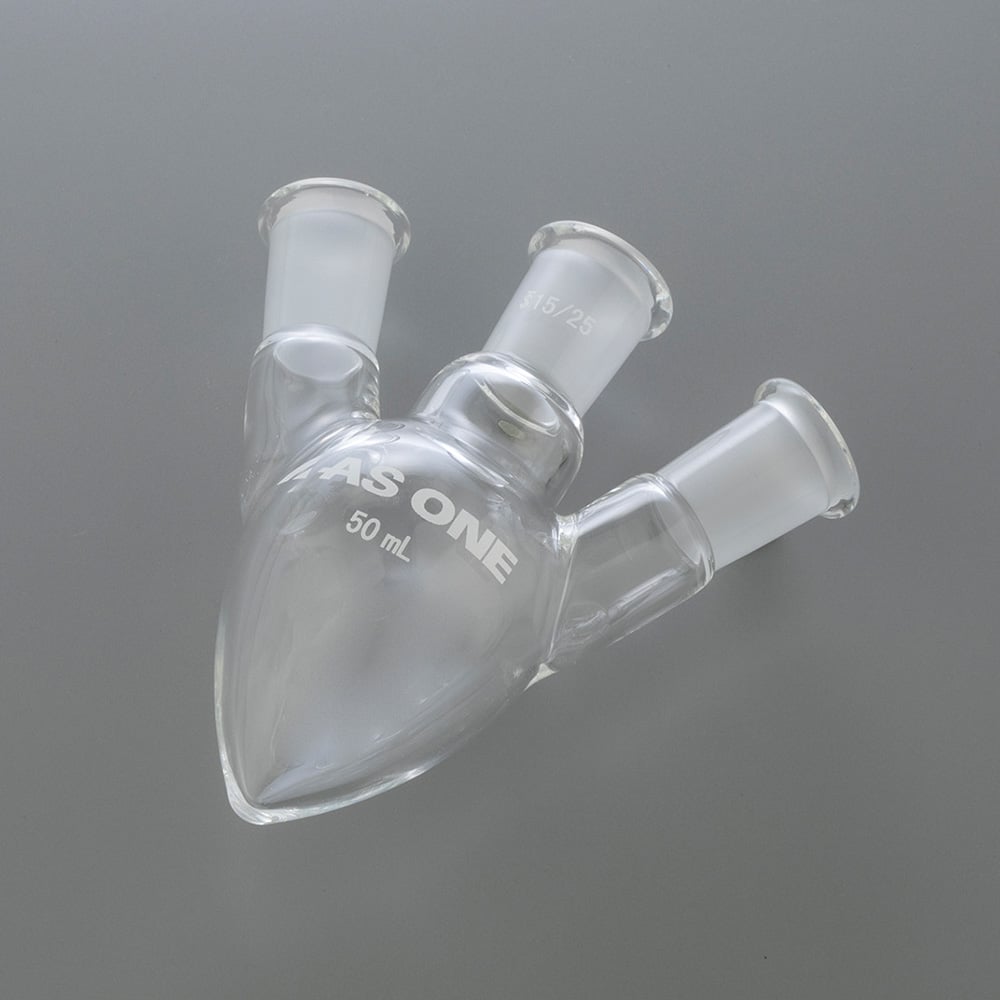 三口梨型フラスコ スタンダードタイプ 50mL　FP3-50-1525 1個
