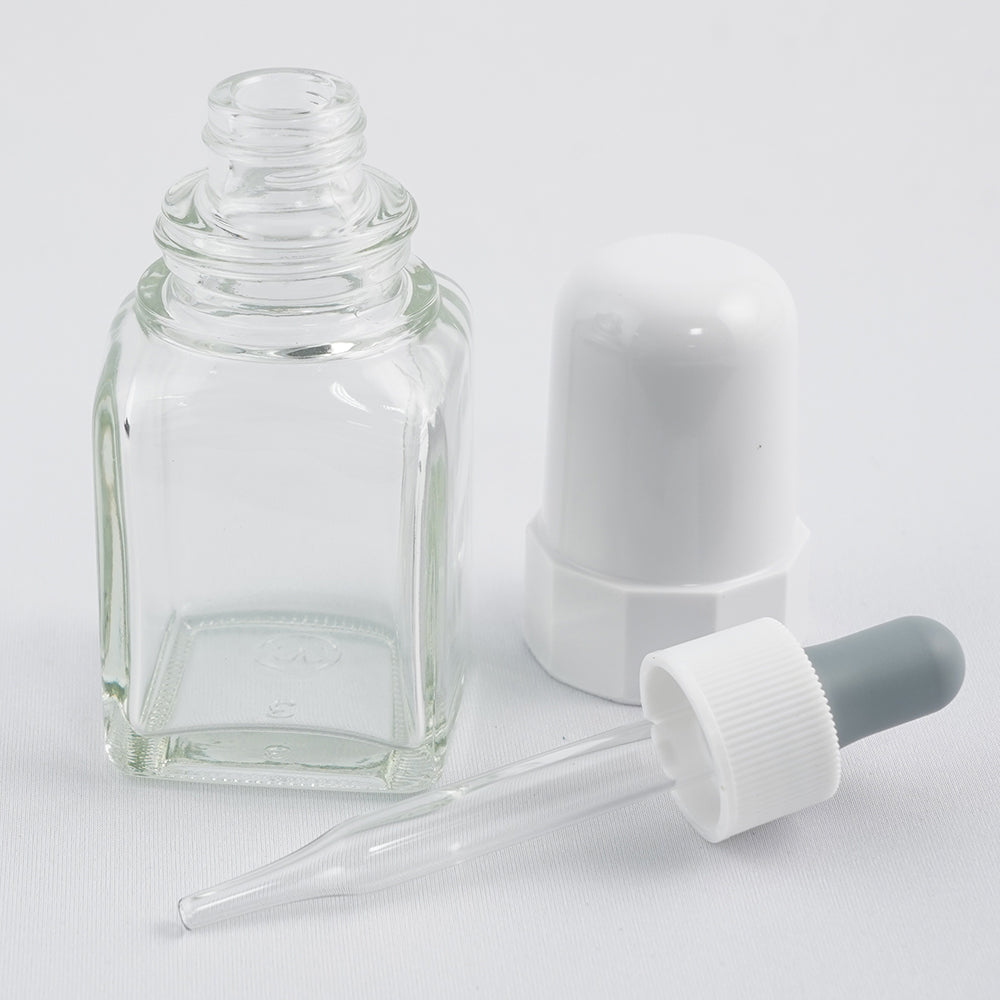 Dropper bottle (square glass) 60mL transparent 1 bottle