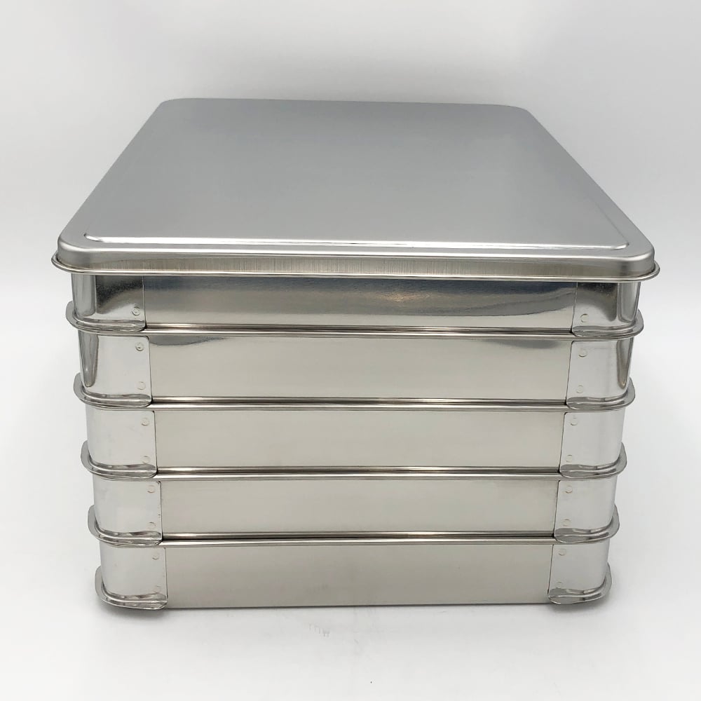 積重ね式ステンバット　5.0L　（5段フタ付）　大　410×310×230mm 1個