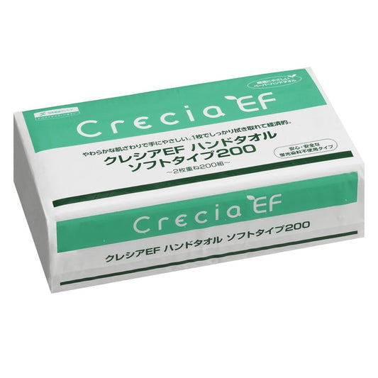 クレシアEFハンドタオルソフト 2枚重ね 218×230mm 200組×30袋入　37005 1箱(200組×30袋入)