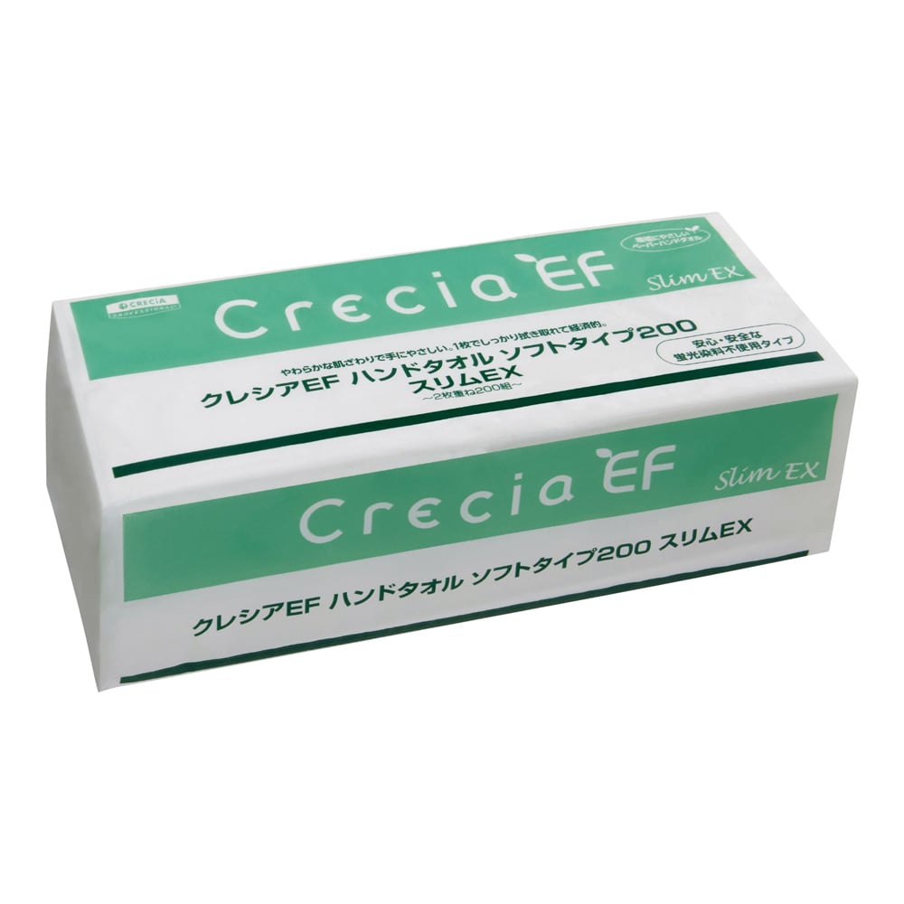クレシアEFハンドタオルスリムEX 2枚重ね 170×218mm 1ケース(200組/袋×36袋入)　37030 1ケース(200組×36袋入)